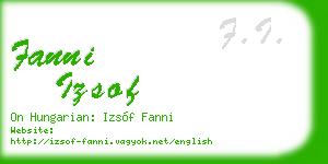 fanni izsof business card